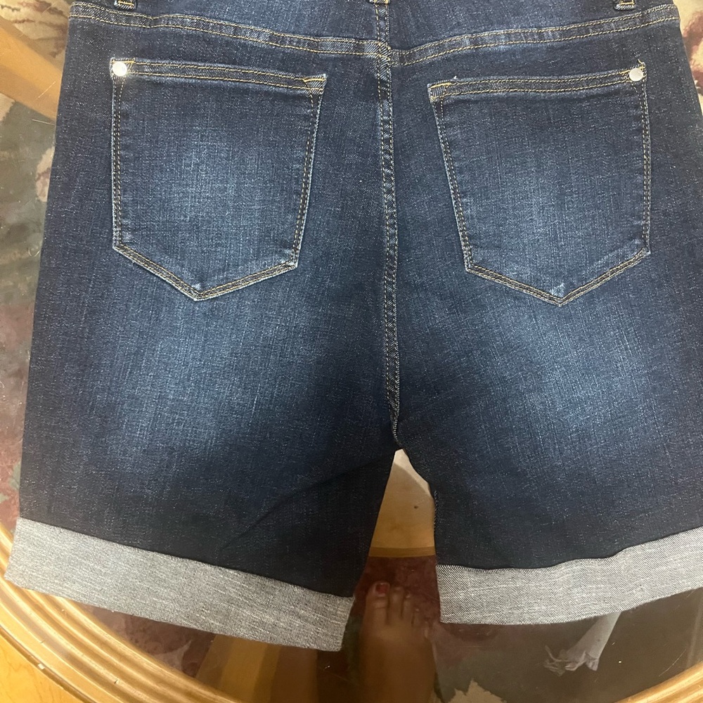 Judy Blue Dark Indigo Cuffed Denim Shorts